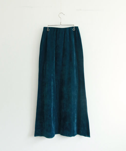 cotton velour long skirt