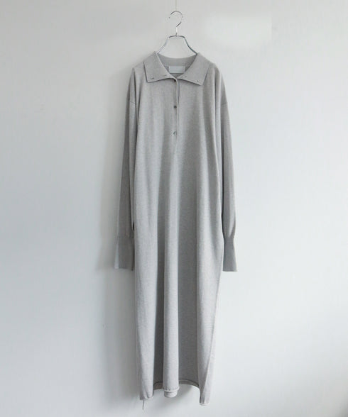 seawool×organic cotton polo knit dress