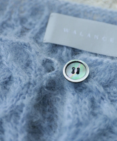 wool mohair cable cropped cardigan