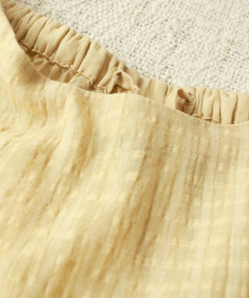 natural dye sheer cotton check flare skirt