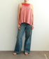 natural dye sheer cotton check gather camisole