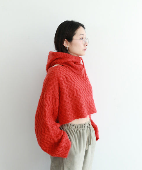 wool mohair cable balaclava