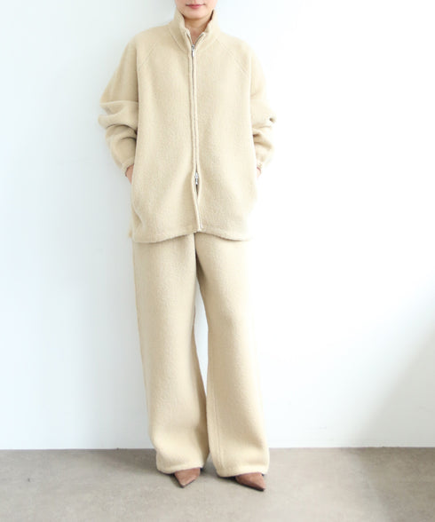 BOUCLE KNIT ZIP BLOUSON