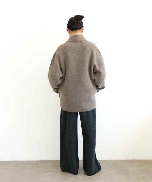 BOUCLE KNIT ZIP BLOUSON