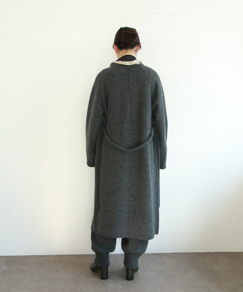 boiled wool long cardigan