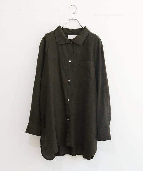 hemp lyocell high neck shirt