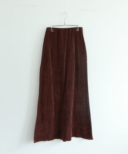 cotton velour long skirt