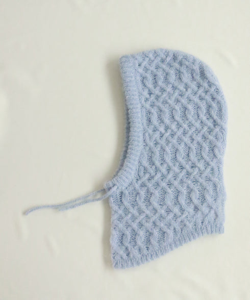 wool mohair cable balaclava