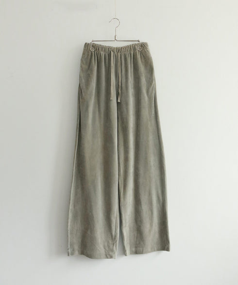 cotton velour wide pants