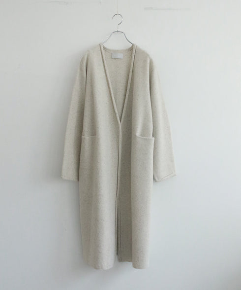 boiled wool long cardigan