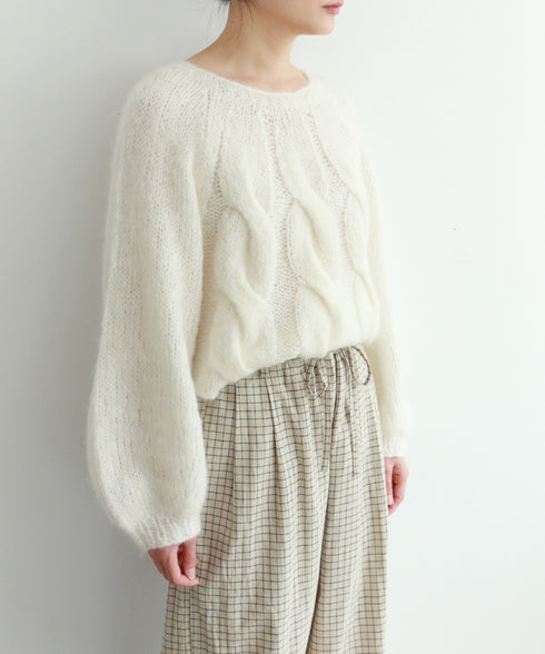 wool mohair hand knit