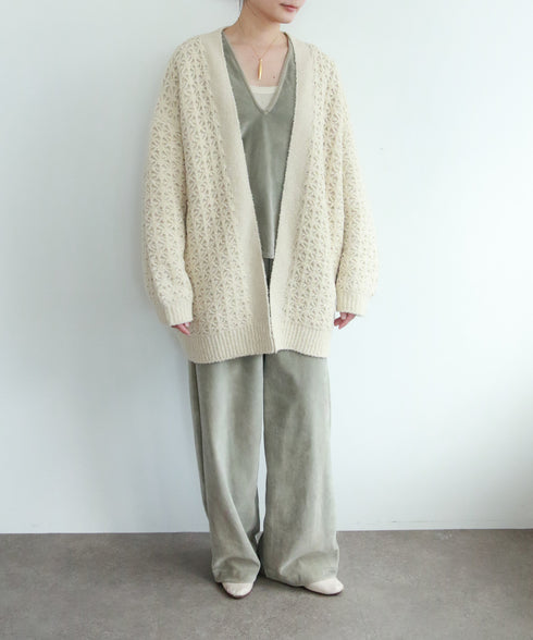 cotton velour deep v-neck top