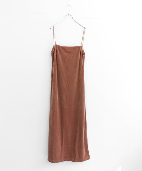 【coming soon】COTTON VELOUR CAMSOLE DRESS