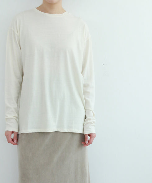 cotton cashmere crew neck relax T