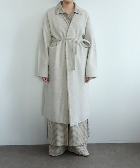 boiled wool long cardigan