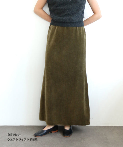 【coming soon】COTTON VELOUR LONG SKIRT