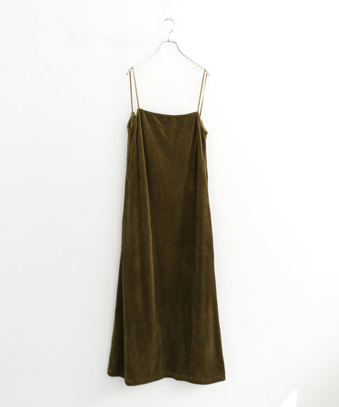 【coming soon】COTTON VELOUR CAMSOLE DRESS